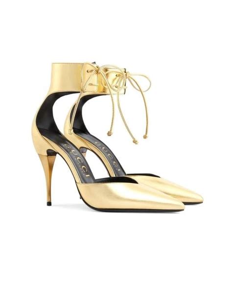 gucci gold pump|Gucci Priscilla 105mm Metallic Pumps .